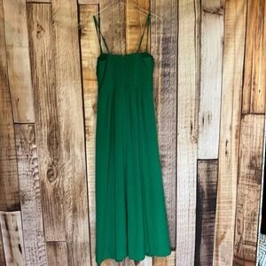 Abercrombie & Fitch Dress Pleated Bust Maxi Green‎ Romantic Timeless Holiday XS